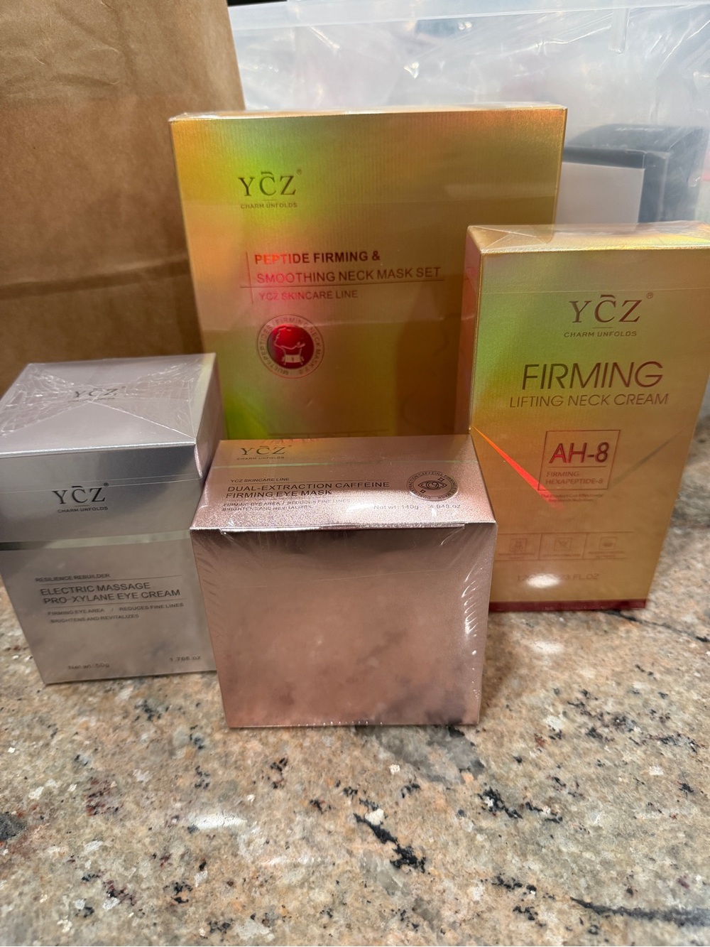 YCZ Firming Skincare Bundle – Eye Cream, Neck Cream & Masks – NEW